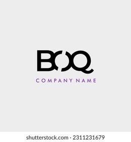 logotipo de monograma de la carta inicial BOQ