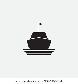 Boqr or ship marine. Transportation and travel logo design.