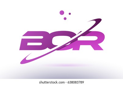 bor b o r alphabet letter logo kombination violett rosa kreative text dots firmenvectorsymbol design vorlage