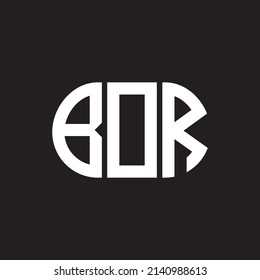 Diseño del logotipo de la letra BOR sobre fondo negro. BORDE 
concepto del logotipo de la carta de iniciales creativas. Diseño de letras BOR.