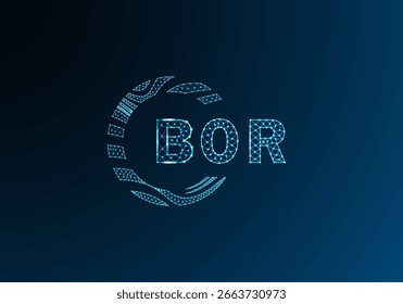 BOR low poly letter logo vector design. BOR lower poly logo design. BOR unique low poly logo design.