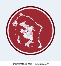 Bora Bora Ikone. Trendy Tech Logo der Insel. Geometrisches Runddesign mit Maschenöffnungen. Technologie, Internet, Netzwerk, Telekommunikationskonzept. Vektorgrafik.