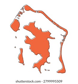 Bora bora island map symbol shape, travel web flat concept icon vector illustration .