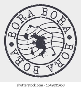 Bora Bora Polynesia Stamp Postal. Map Silhouette Seal. Passport Round Design. Vector Icon. Design Retro Travel.