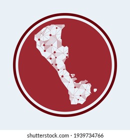 Boracay icon. Trendy tech logo of the island. Geometric mesh round design. Technology, internet, network, telecommunication concept. Vector illustration.