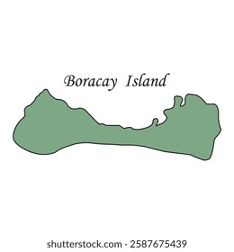 Boracay island philippines map vector illustration design