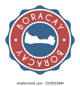 Boracay, Malaya, Señal del vector de sellado del mapa de distinciones de Filipinas. Etiqueta de icono de diseño de marca de país de símbolo nacional. 