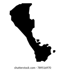 Boracay map. Island silhouette icon. Isolated Boracay black map outline. Vector illustration.