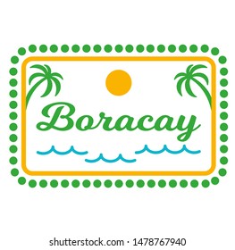 Boracay, Philippines stamp isolated on white