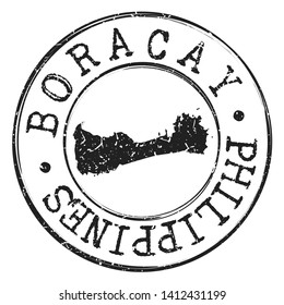 Boracay Philippines Stamp Postal. Map Silhouette Seal. Passport Round Design. Vector Icon. Design Retro Travel.