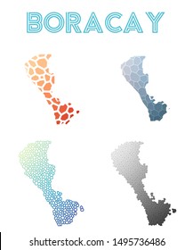 Boracay polygonal island map. Mosaic style maps collection. Bright abstract tessellation, geometric, low poly, modern design. Boracay polygonal maps for infographics or presentations.