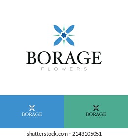 Borage (Borago officinalis), or Starflower logo design. EPS 10