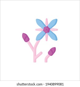 Borage Flat Icon Isolated On White Background