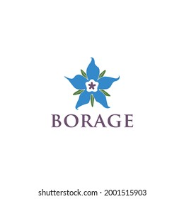 Borage flower for beauty spa logo design