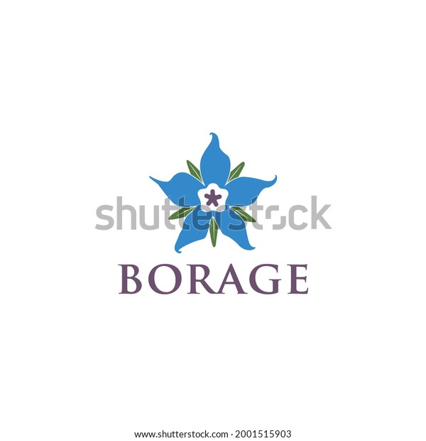 Borage flower for\
beauty spa logo design