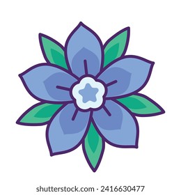 Borage flower icon design. Floral icon