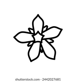 Borage Flower  icon in vector. Logotype
