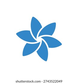 Borage Flower with Swirl Pattern Blue Flat Illustration