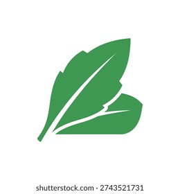 Borage Leaf with Fold Crease Line Flat Vector Icon