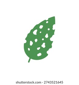 Borage Leaf with White Spots Green Flat Vector Icon