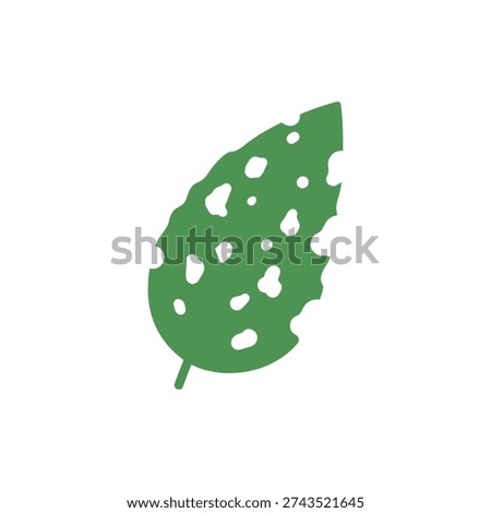 Borage Leaf with White Spots Green Flat Vector Icon