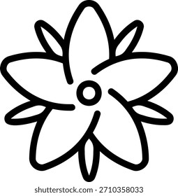 Icono de línea de borraja Ilustración Vector