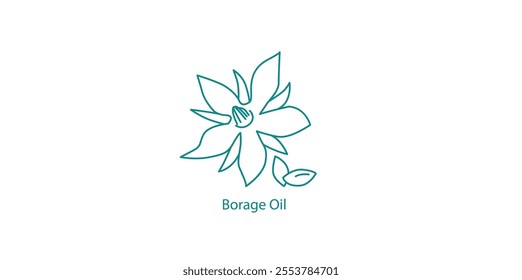 Borage Oil Natural Health Supplement Vector Icon