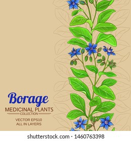 borage vector frame on color background