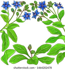 borage vector frame on white background