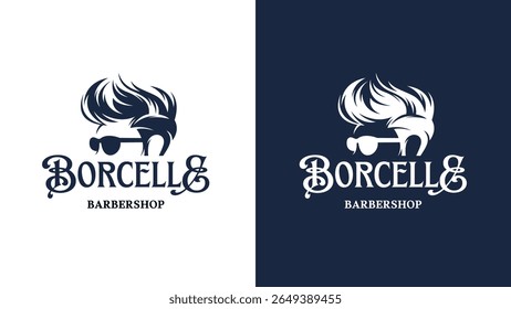 O logotipo Borcells Barber é criado para representar uma experiência clássica, mas contemporânea, de barbearia, combinando artesanato tradicional com estilo moderno.