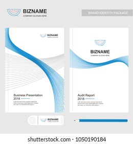 Borchure design element with blue theme and creative design vect