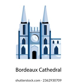 Bordeaux cathedral trendy flat icon 