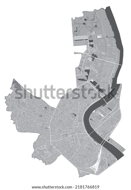 Bordeaux city map with streets, city plan, map\
with districts, France town vector, administrative departments,\
french city Bordeaux plan,\
contour