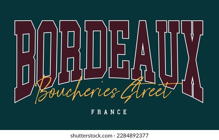 bordeaux france varsity typography graphic design