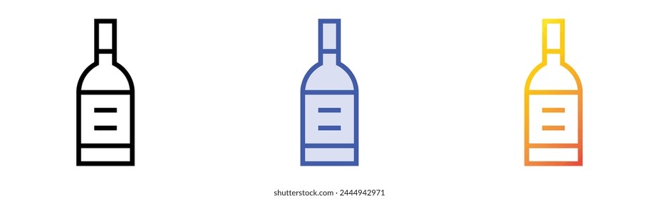 bordeaux icon. Linear, Blue Fill and Gradient Style Design Isolated On White Background