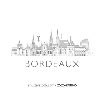 Bordeaux Skyline Stadtlandschaft, Vektorgrafik