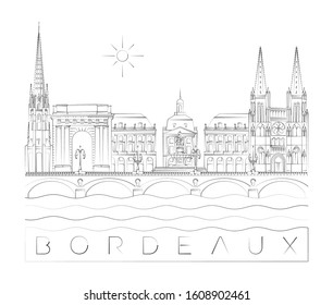 Bordeaux skyline vector illustration and typography design, France