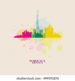 BORDEAUX Vector silhouettes of the city