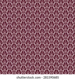 Bordeaux vintage seamless pattern. Classic vector background.