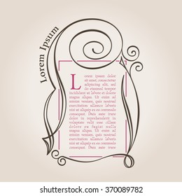 Border and abstract frame. Vector Template for greeting card, invitation, menu, label. Graphic design page