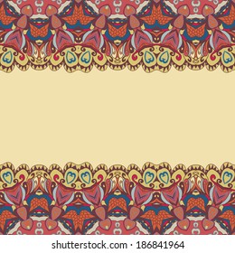 border with abstract hand-drawn pattern. ornament pattern