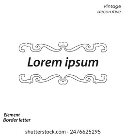 Elementos de diseño de borde, estética, vintage y Vector
