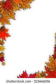 border of autumn leaves