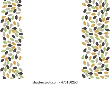 Border with autumn leaves isolated on white background. Can be used for pattern, label, emblem, sign, symbol, frame, decoration.