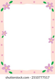 Grafische Illustration am Rand mit Blumen und Blättern verziert