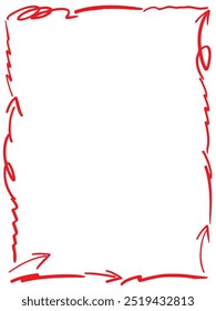 Ilustración de fondo de borde decorado con líneas y flechas dibujadas a mano