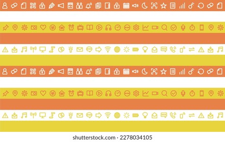 Border background with simple communication icon pattern. orange color and yellow