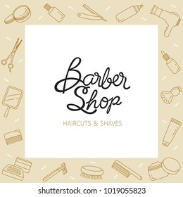 Border Of Barber Shop Accessories, Accessories, Equipment, Hairdressing, Shopping, Hair, Treatment, Beauty, Cosmetic