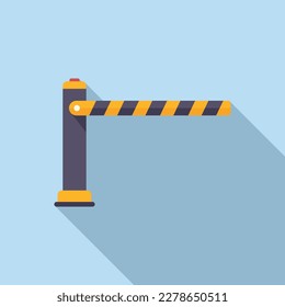 Border barrier icon flat vector. Train safety. Stop closed