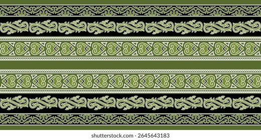 Border Batik Motif Pattern Seamless Traditional Geometric Ethnic Antique Ornament
